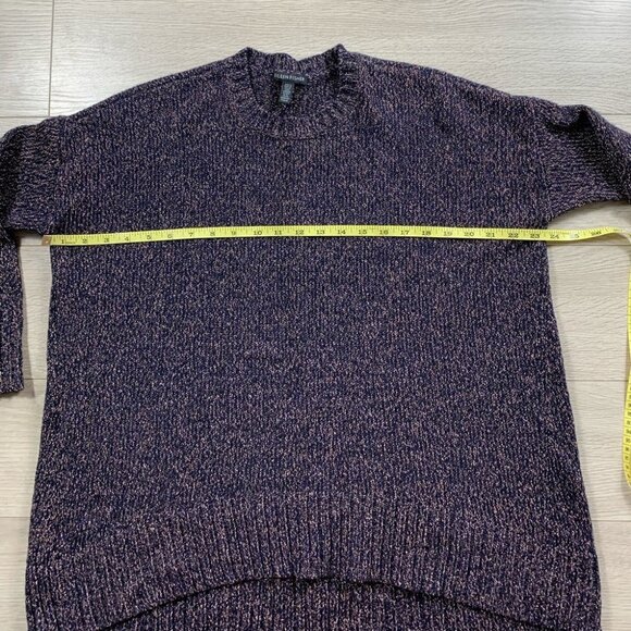 Eileen Fisher Dark Purple Thick Knit High Low Sweater - Picture 7 of 8